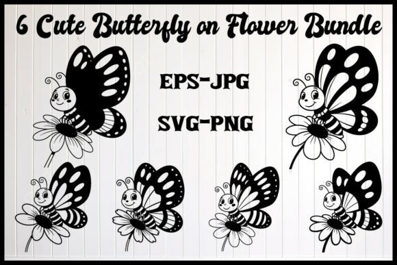 Cute Butterfly on Flower Bundle: Sweet Nature Designs