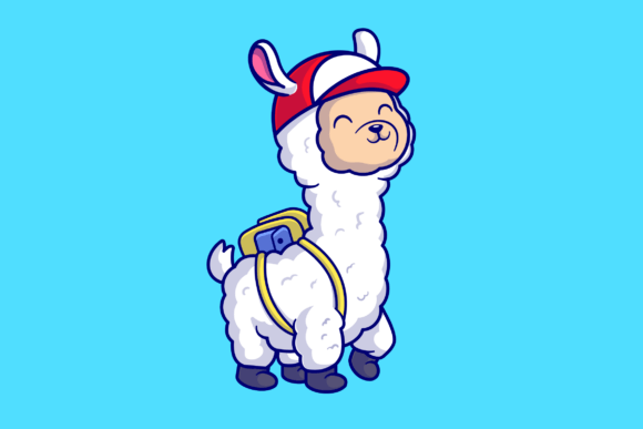 Cute Llama Alpaca Going to School: A Versatile Design Asset