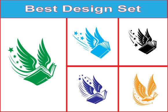Flying Book with Wings Vector Design Set: Elevating Your Educational and Creative Branding