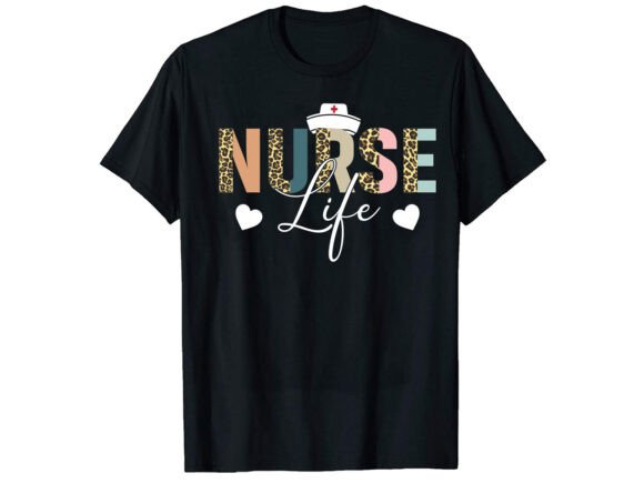 Nurse Life Leopard Career T-shirt Design Evaluation