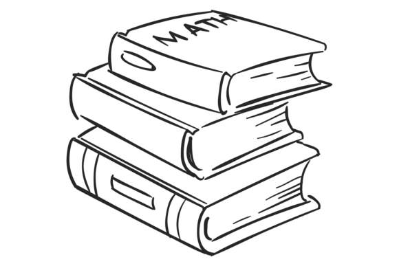 School Books Stack. Encyclopedia Pile. E