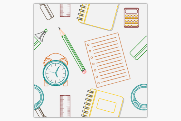 School Equipment Outline Pattern: A Versatile Design Asset for Educators and Creators
