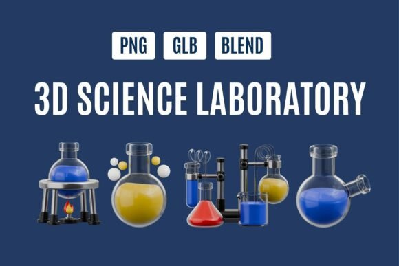 Scientific Experiment 3D Set 04: A Visual Asset for Science-Centric Design Projects