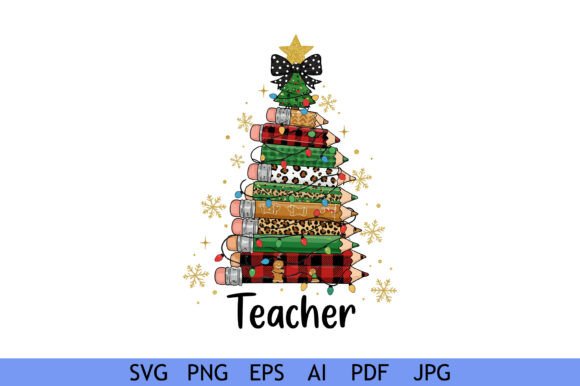 Teacher Pencil Christmas Tree Design