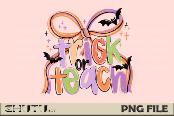 Trick or Teach Pastel PNG: Spooky-Sweet Design